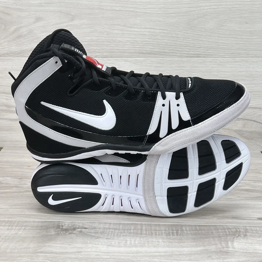 Nike Freek Wrestling Shoes Black True White Mens Size 11.5 316403 011 New
